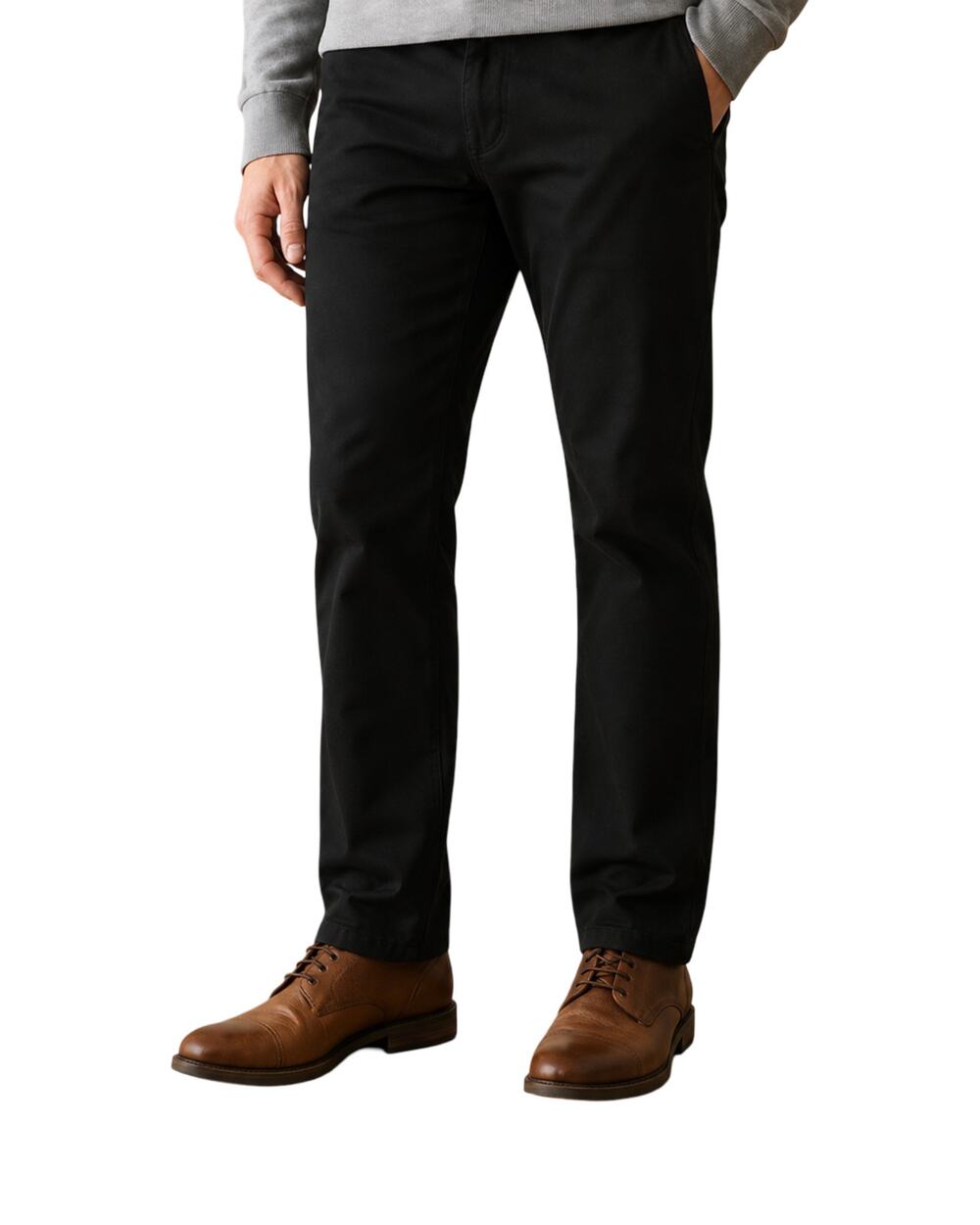 Dockers Pants Mens 34 Black Straight Leg 5 Pocket Khaki Twill Cotton Chino Prepp